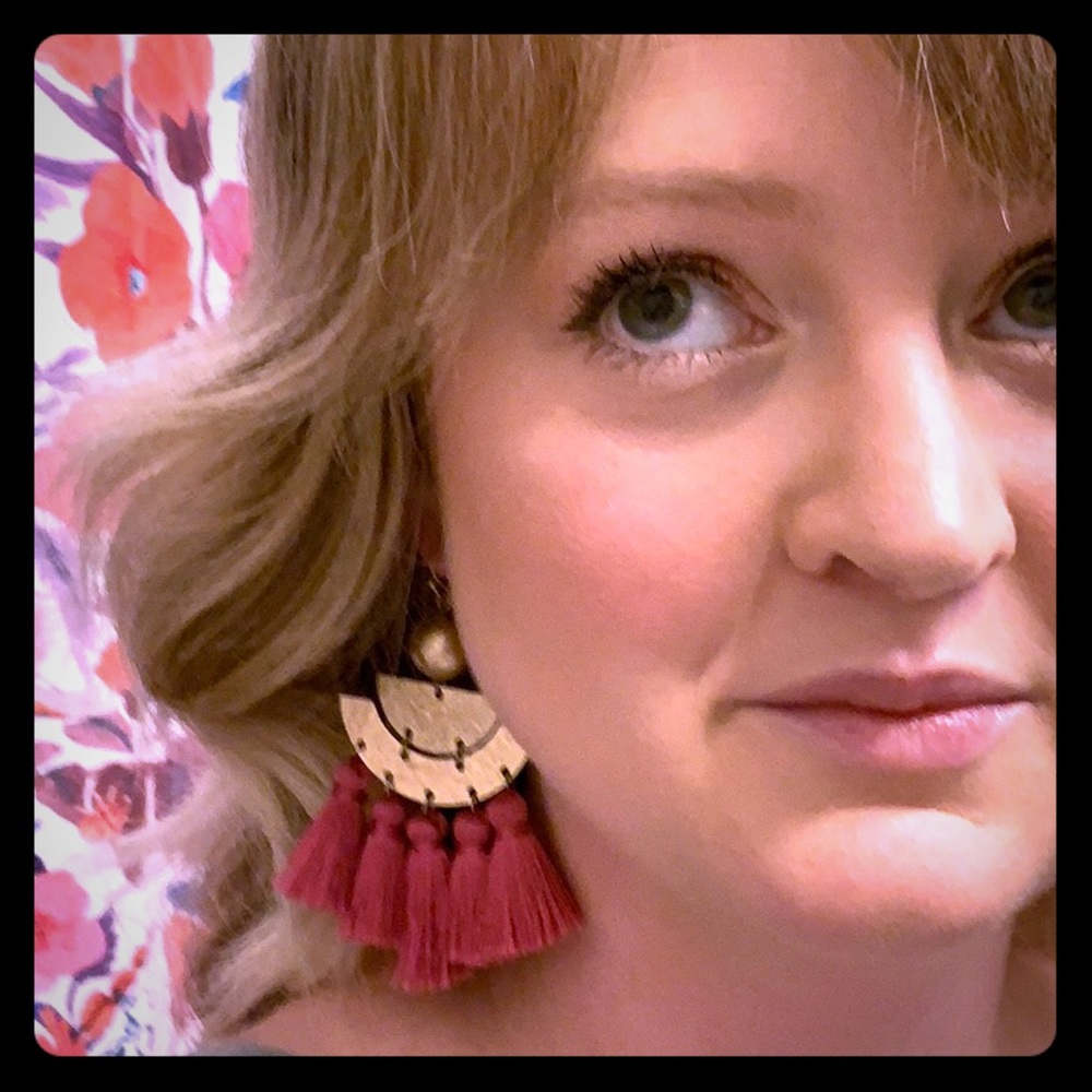 Brass Geo Drop Earrings.